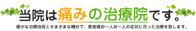 当院は痛みの治療院です。